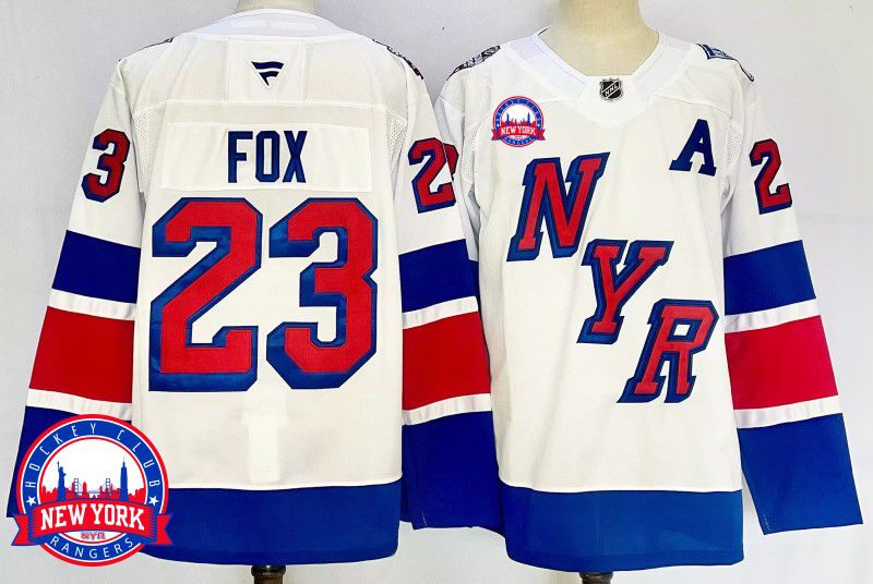 Men New York Rangers #23 Fox White Fanatics 2025 NHL Jersey style 4->new york rangers->NHL Jersey